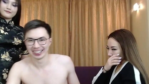 Hard pounding alongside asian girl