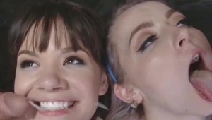 Alison Rey accompanied by Cara Stone hard sex