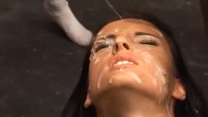 Pornstar helps with bukkake