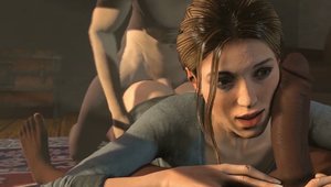 3D Toon Vidz: Brunette Lara Croft goes wild on cock XXX HD