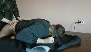 Very hawt girl pegging on the table