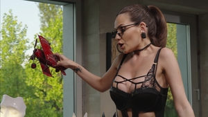 Dark Hair Goddess Swallows Cumshot